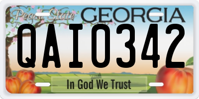 GA license plate QAI0342