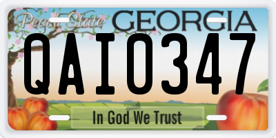 GA license plate QAI0347