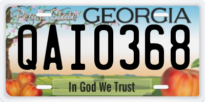 GA license plate QAI0368