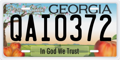 GA license plate QAI0372