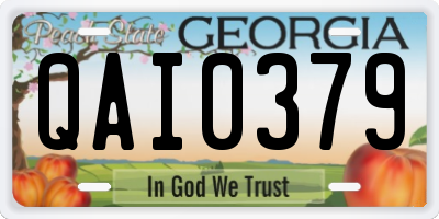 GA license plate QAI0379