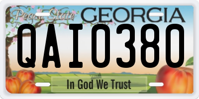 GA license plate QAI0380