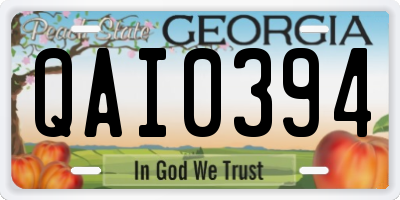 GA license plate QAI0394
