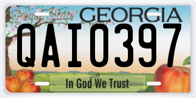 GA license plate QAI0397