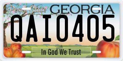 GA license plate QAI0405
