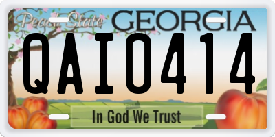 GA license plate QAI0414