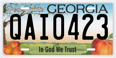 GA license plate QAI0423