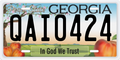 GA license plate QAI0424