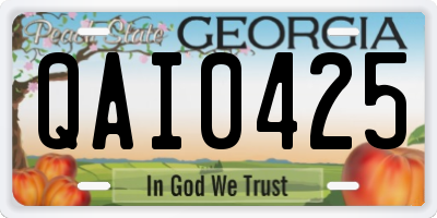 GA license plate QAI0425