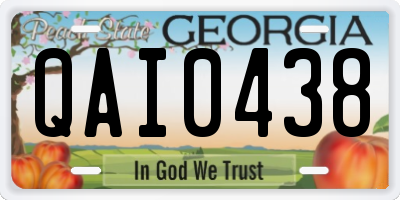 GA license plate QAI0438