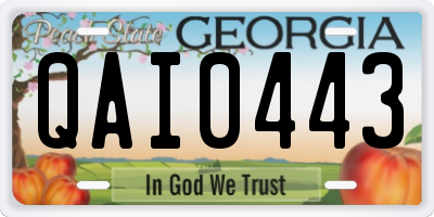 GA license plate QAI0443