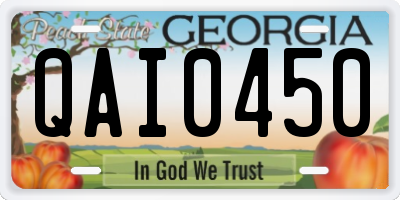 GA license plate QAI0450