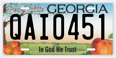 GA license plate QAI0451