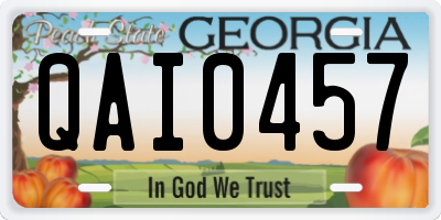 GA license plate QAI0457