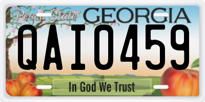 GA license plate QAI0459