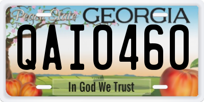 GA license plate QAI0460
