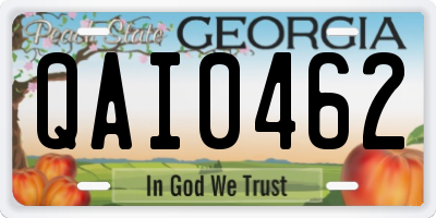 GA license plate QAI0462
