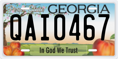 GA license plate QAI0467
