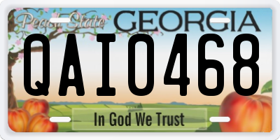 GA license plate QAI0468