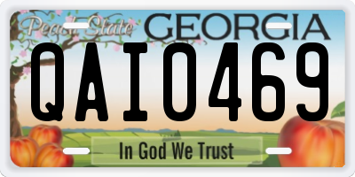 GA license plate QAI0469