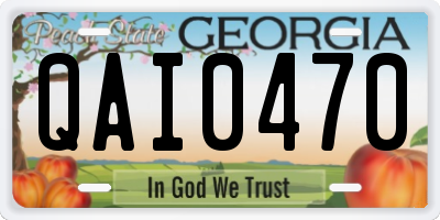 GA license plate QAI0470