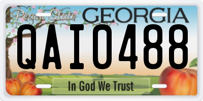 GA license plate QAI0488