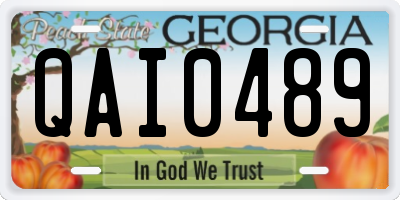 GA license plate QAI0489