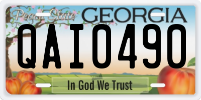 GA license plate QAI0490