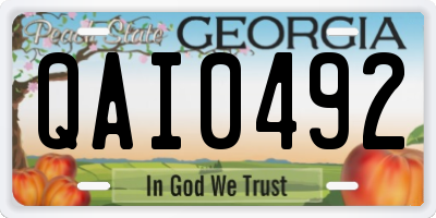 GA license plate QAI0492