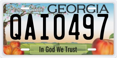 GA license plate QAI0497