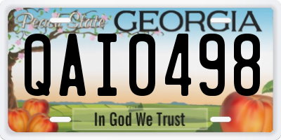 GA license plate QAI0498