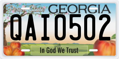 GA license plate QAI0502