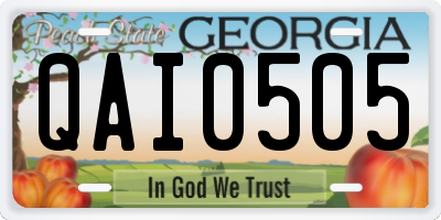 GA license plate QAI0505