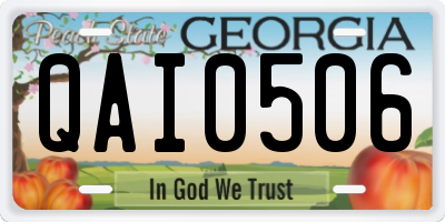 GA license plate QAI0506