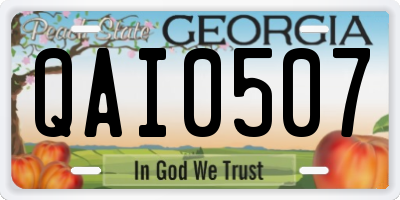 GA license plate QAI0507