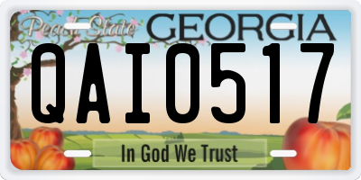 GA license plate QAI0517