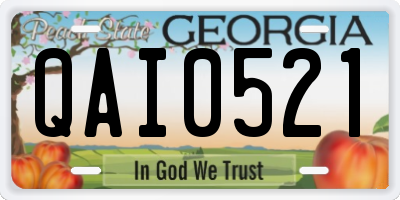 GA license plate QAI0521