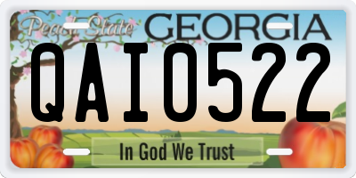 GA license plate QAI0522