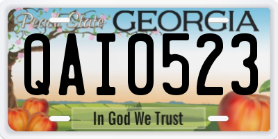GA license plate QAI0523