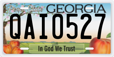 GA license plate QAI0527
