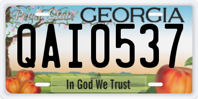 GA license plate QAI0537