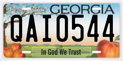 GA license plate QAI0544