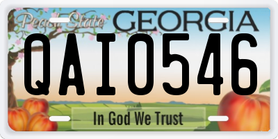GA license plate QAI0546
