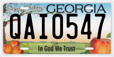 GA license plate QAI0547
