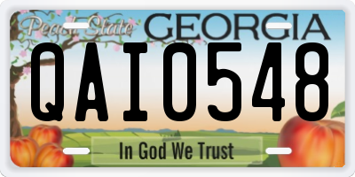 GA license plate QAI0548