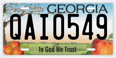 GA license plate QAI0549