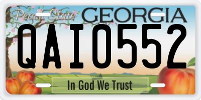 GA license plate QAI0552