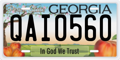 GA license plate QAI0560