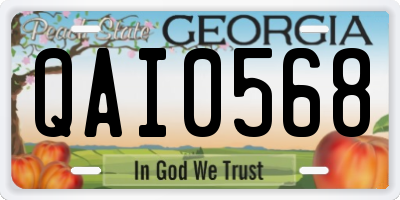 GA license plate QAI0568