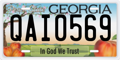 GA license plate QAI0569